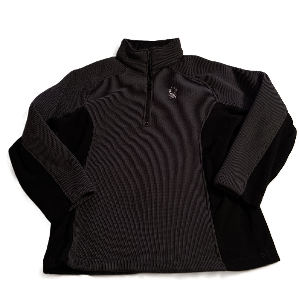 Spyder Black Long Sleeve Quarter Zip Pullover Jacket Size Large